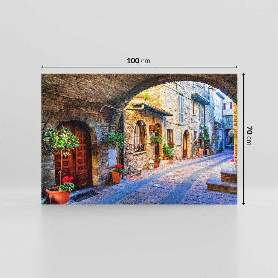 Obraz na płótnie 100x70 - Kwiecista uliczka - uliczka, miasto