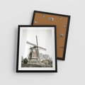 Plakat w ramie 40x50 - Wiejska Idylla z Młynem - wiatrak, młyn - rama czarna
