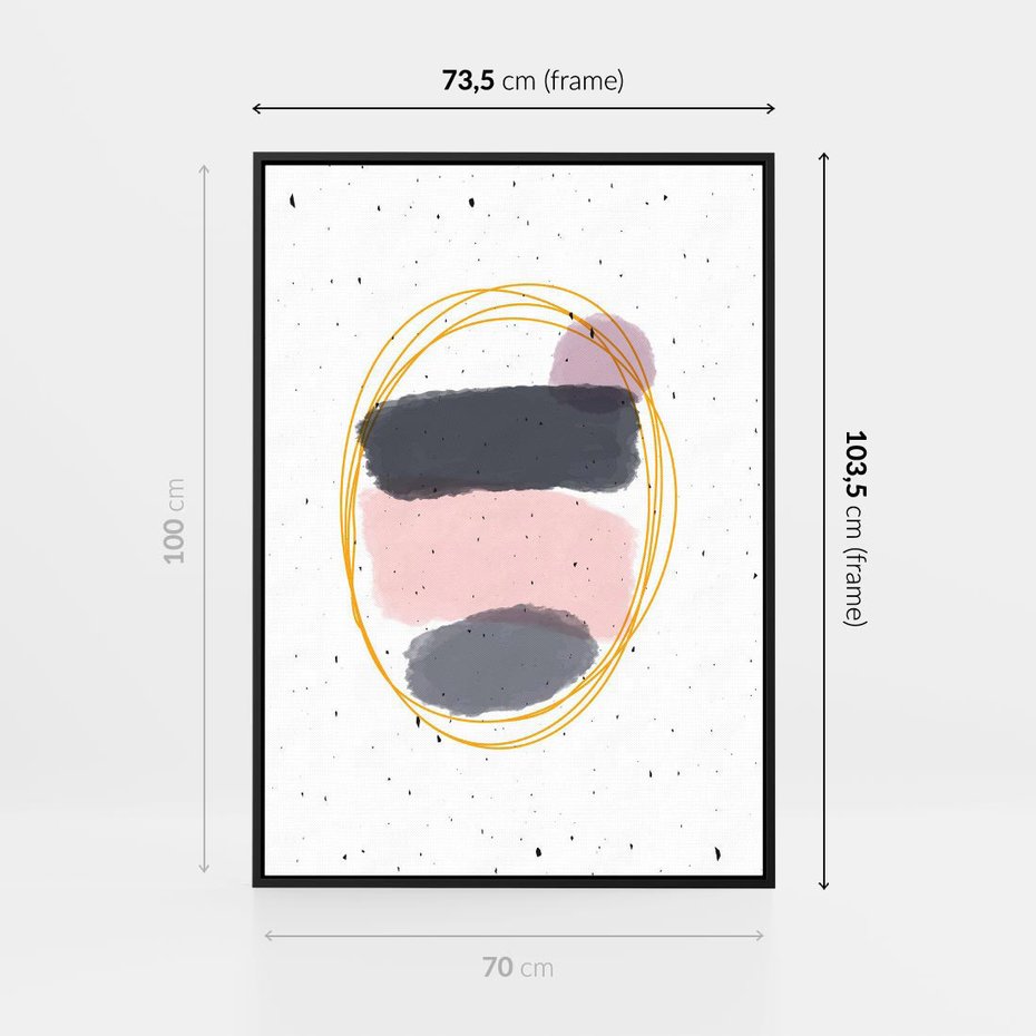 Obraz w ramie 70x100 - Migocące Odbicia - abstrakcyjna kompozycja, jak ręcznie malowana - rama czarna