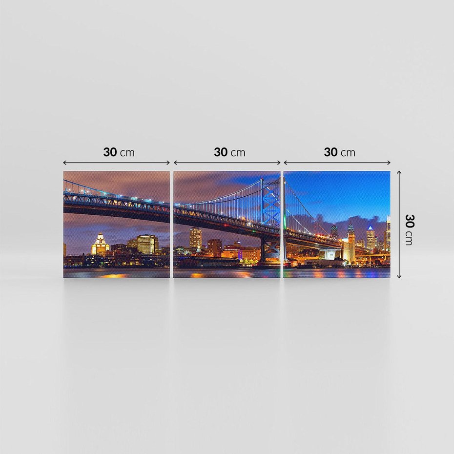 Obraz na płótnie 90x30 - Filadelfia: most nad zachodem słońca - Filadlefia, USA