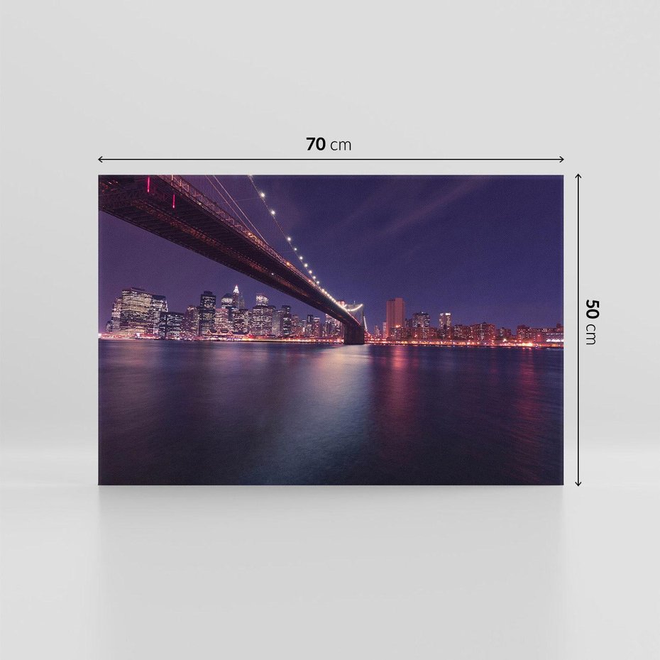 Obraz na płótnie 70x50 - Most w Nowym Jorku nocą - most, Nowy Jork