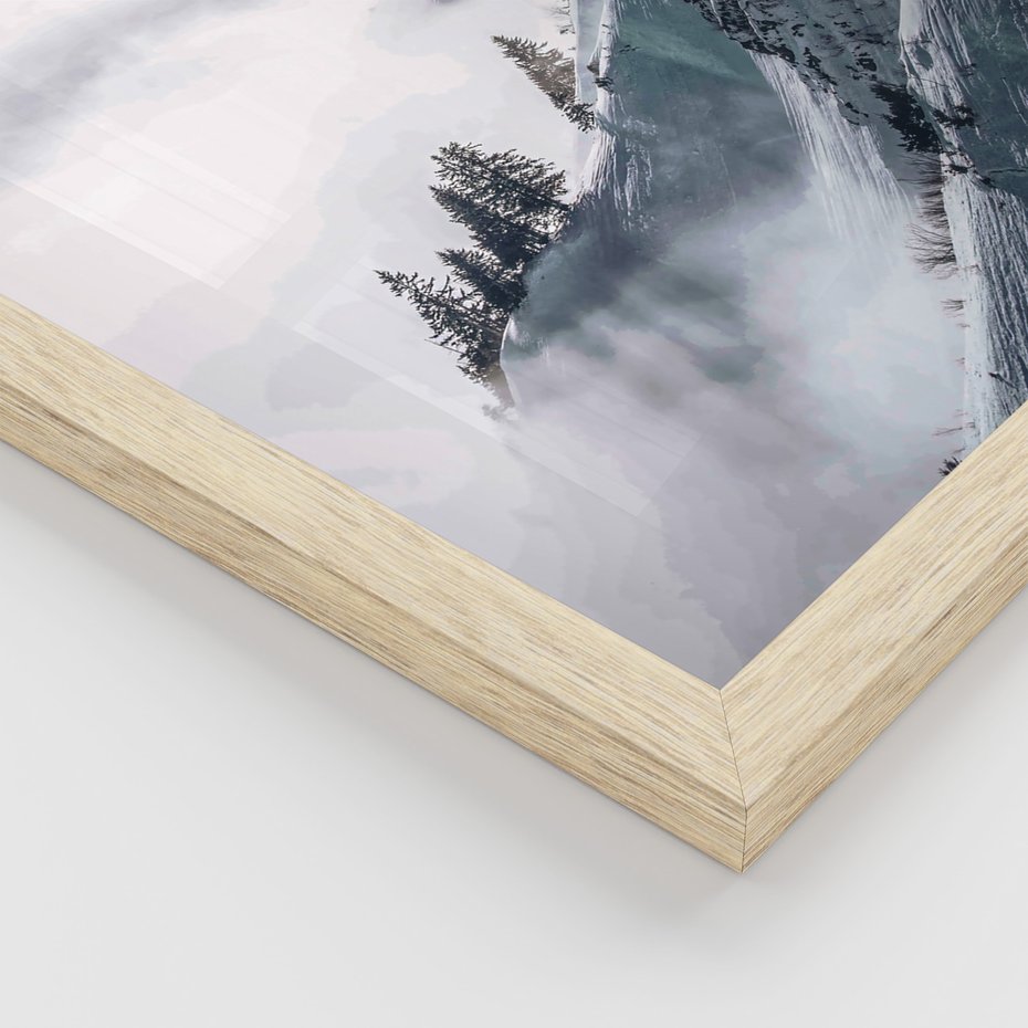 Zestaw obrazy w ramie 30x40 galeria - Zima, górski, krajobraz - rama drewno