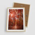Plakat w ramie 50x70 - Magia jesiennego lasu - las, jesień - rama drewno
