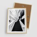 Plakat w ramie 50x70 - Współczesne Kształty - architektura, nowoczesne formy - rama drewno