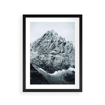 Plakat w ramie 30x40 - Surowość Gór - śnieg, zima w górach - rama czarna