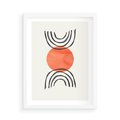 Plakat w ramie 50x70 - Lustrzane Widzenie - koło, boho styl - rama biała