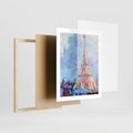 Plakat w ramie 40x50 - Paryska Wieża - olejny abstrakcyjny obraz, wieża eiffla - rama drewno