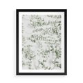 Plakat w ramie 50x70 - Delikatność Zieleni - zielone gałązki, listki - rama czarna