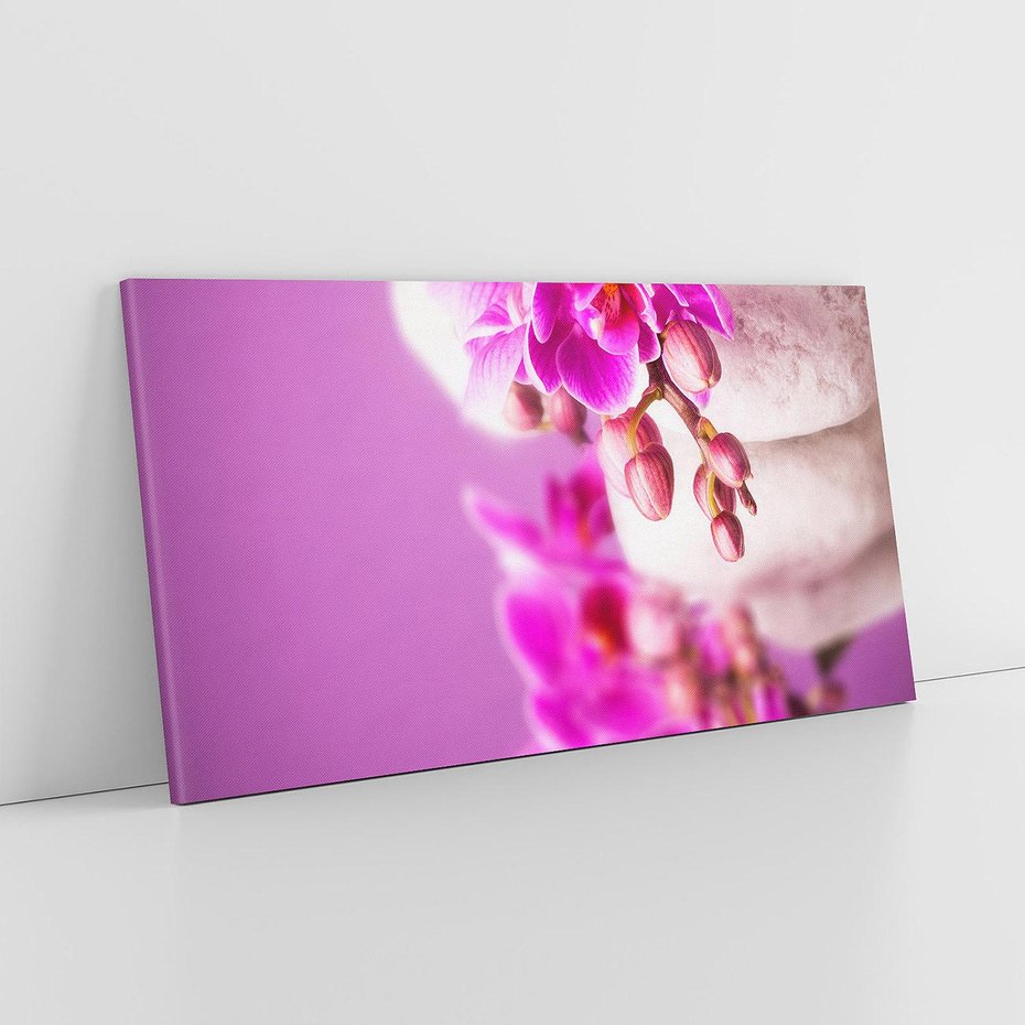 Obraz na płótnie 120x60 - Relaksująca orchidea w spa - spa, orchidea