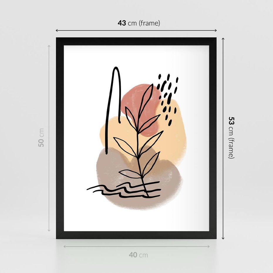 Plakat w ramie 40x50 - Konturem Przenikające - abstrakcja, sztuka nowoczesna - rama czarna