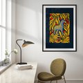 Plakat bez ramy 30x40 - Wibracje Wyobraźni - zebra, granatowe tłó