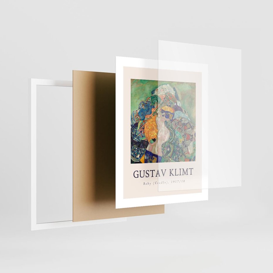 Plakat w ramie 40x50 - Sztuka z Reprodukcją G. Klimta - Gustav Klimt, reprodukcja - rama biała