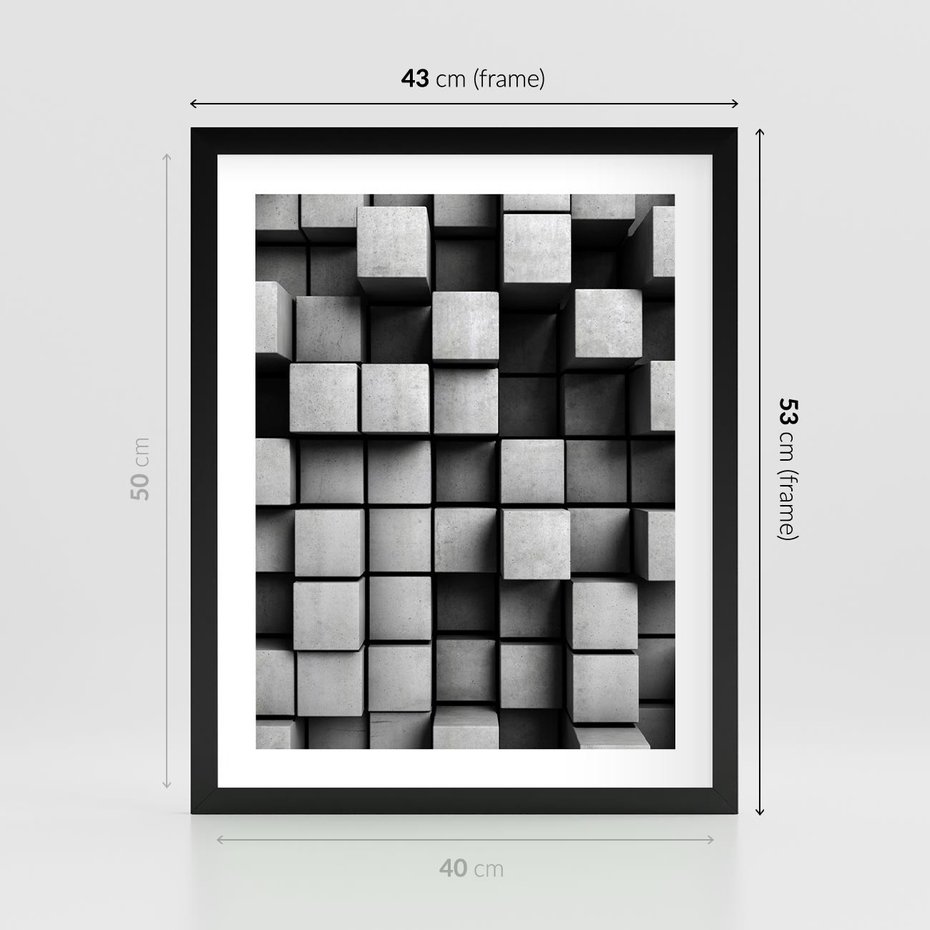 Plakat w ramie 40x50 - Geometryczne Elegancje - nowoczesny, geometryczny - rama czarna
