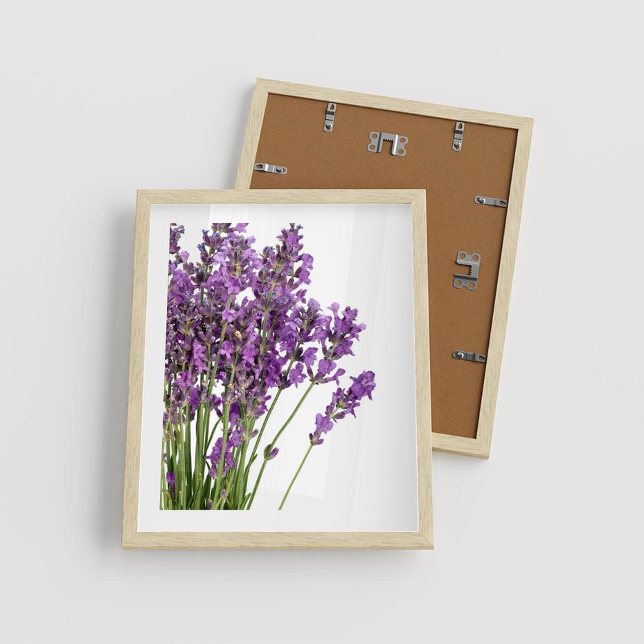 Plakat w ramie 40x50 - Pola lawendy w pełnym rozkwicie - lawenda, kwiaty - rama drewno