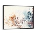 Obraz w ramie 100x70 - Nostalgiczne tańce pędzla - akwarelowe kwiaty, gałęzie - rama czarna
