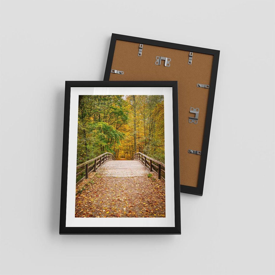 Plakat w ramie 30x40 - Spacer Ścieżką w Las - ścieżka, spacer - rama czarna