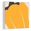 Obraz w ramie 80x80 - Migocące Formy - abstrakcyjny minimalistyczny obraz, żółta papryczka - rama biała