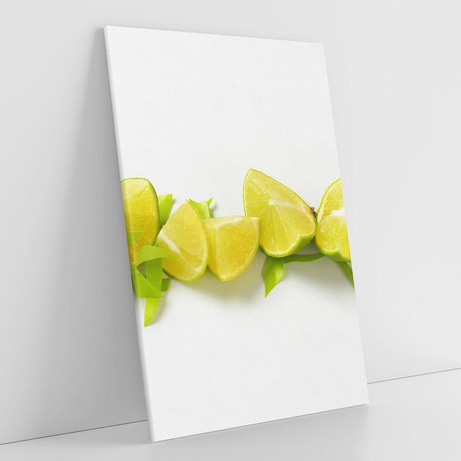 Obraz na płótnie 50x70 - owocowa eksplozja - limonki, owoce