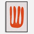 Obraz w ramie 50x70 - Eksploracja Nowego Światła - abstrakcyjna pomarańczowa forma, minimalizm - rama czarna