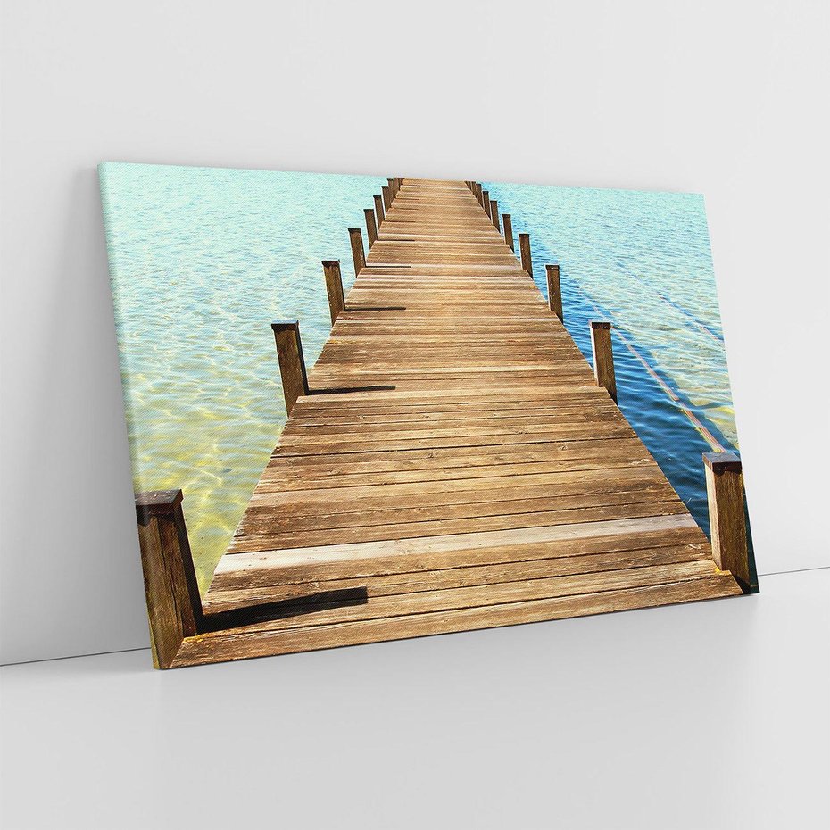 Obraz na płótnie 100x70 - Pomost nad morską przestrzenią - pomost, morze