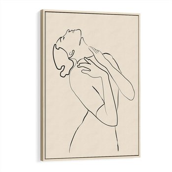 Obraz w ramie 80x120 - Bezkresny Taniec - kobieta, szkic - rama drewno