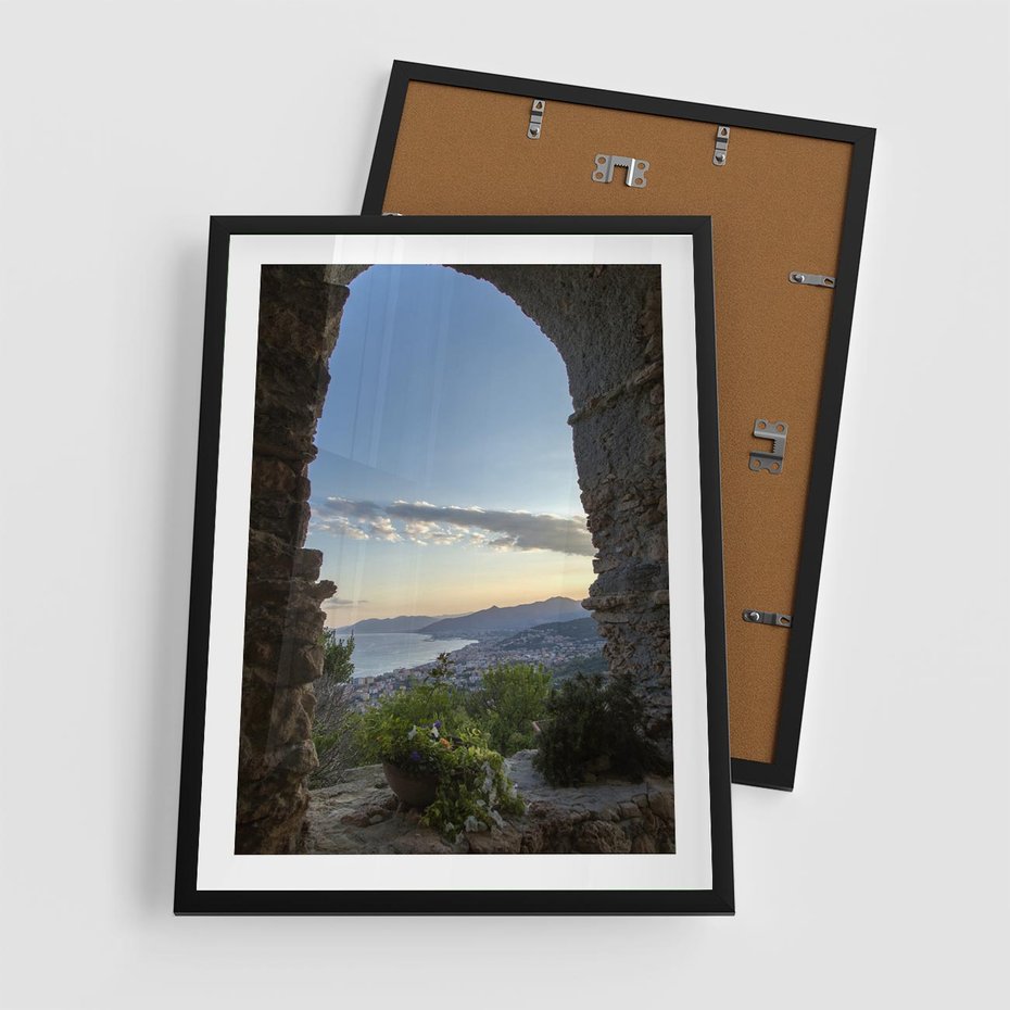 Plakat w ramie 50x70 - Pejzaż w perspektywie - pejzaż, perspektywa - rama czarna