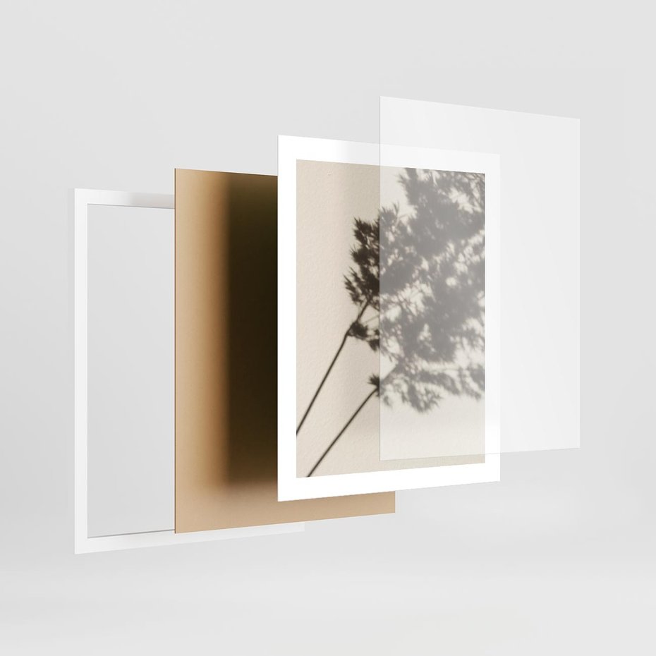 Plakat w ramie 40x50 - Tajemniczy Cień Traw - cień traw, na ścianie - rama biała