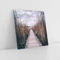 Obraz na płótnie 80x80 - Mglisty krajobraz - pomost, morze