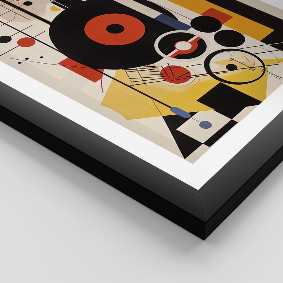 Plakat w ramie 40x50 - Wnętrza Refleksyjnego Światła - modernistyczny obraz, styl bauhaus - rama czarna