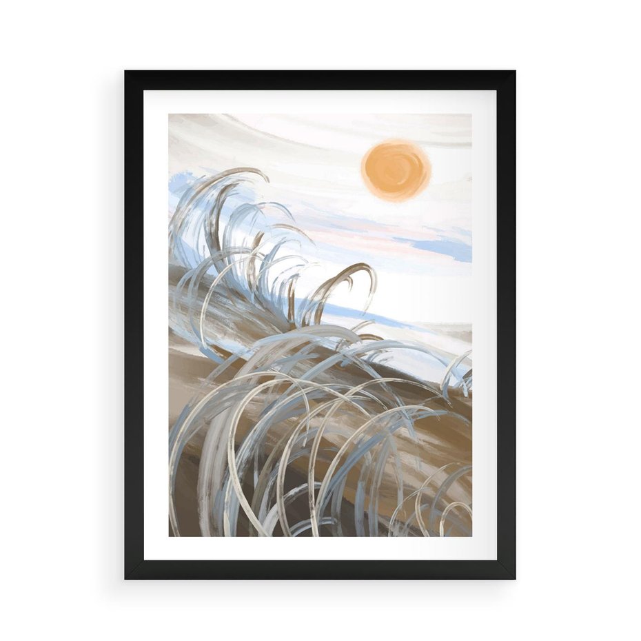 Plakat w ramie 50x70 - Zaklęty Wschód - akwarela, obraz - rama czarna