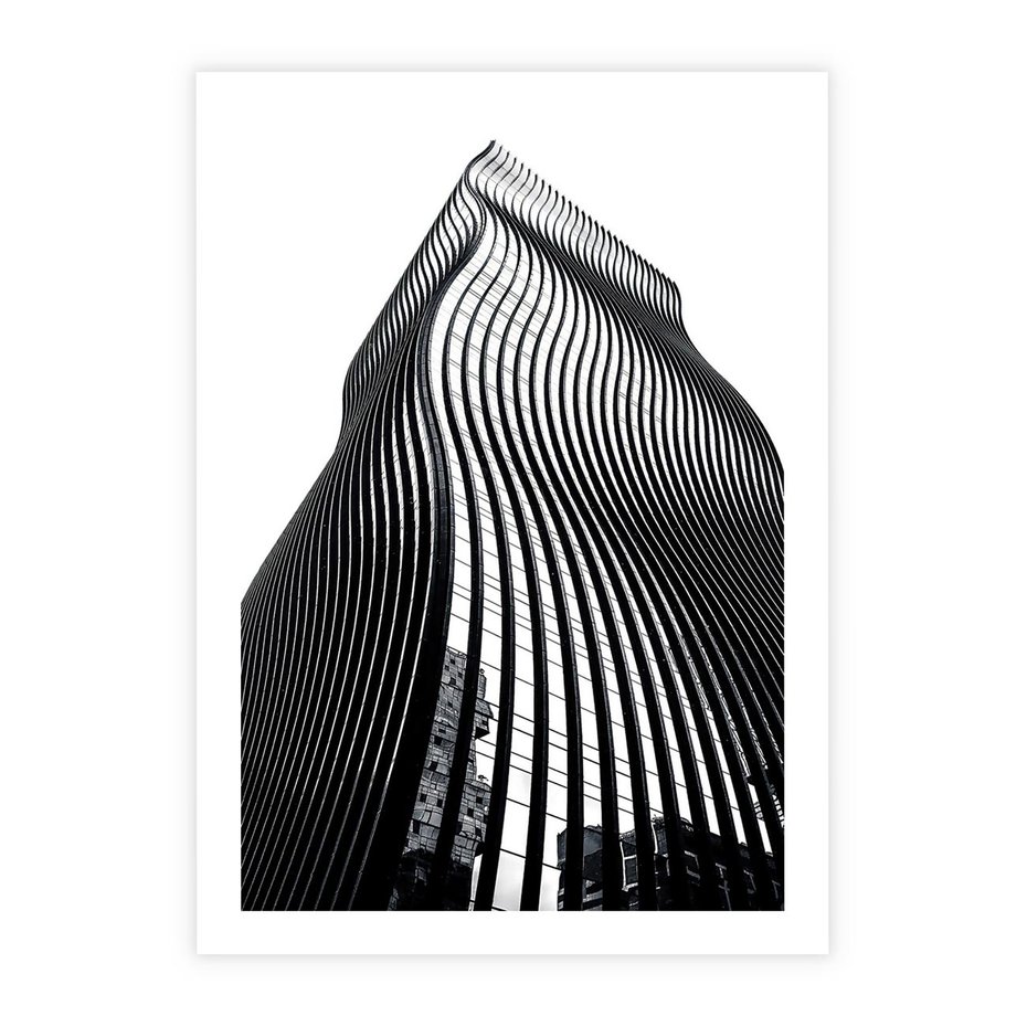 Plakat bez ramy 50x70 - Falowany Wieżowiec na Fotografii - architektura, falowany wieżowiec