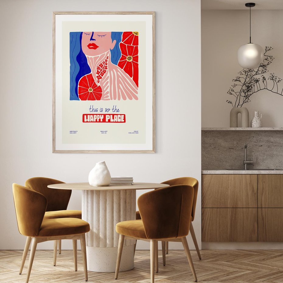 Plakat w ramie 40x50 - Abstrakcyjna Afirmacja - sztuka nowoczesna, abstrakcyjny styl - rama drewno