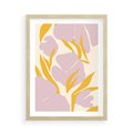 Plakat w ramie 50x70 - Migocące Wibracje - abstrakcyjne kwiaty, pastelowe kolory - rama drewno