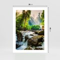 Plakat bez ramy 30x40 - Idylliczny strumyk w urokliwym lesie - strumyk, las