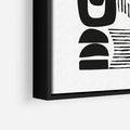 Obraz w ramie 50x50 - Taniec Dziwacznych Kresek - minimalistyczny plakat, czarno biały - rama czarna