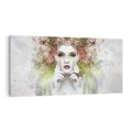 Obraz na płótnie 100x50 - Abstrakcyjna Ekspresja - Twarz w Kwiatowym Wirze - abstrakcja, twarz