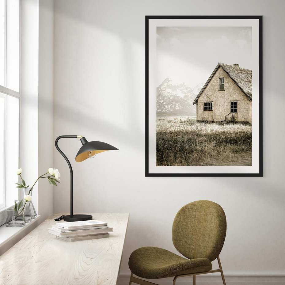 Plakat bez ramy 40x50 - Ciepła Atmosfera - dom, stary dom w górach