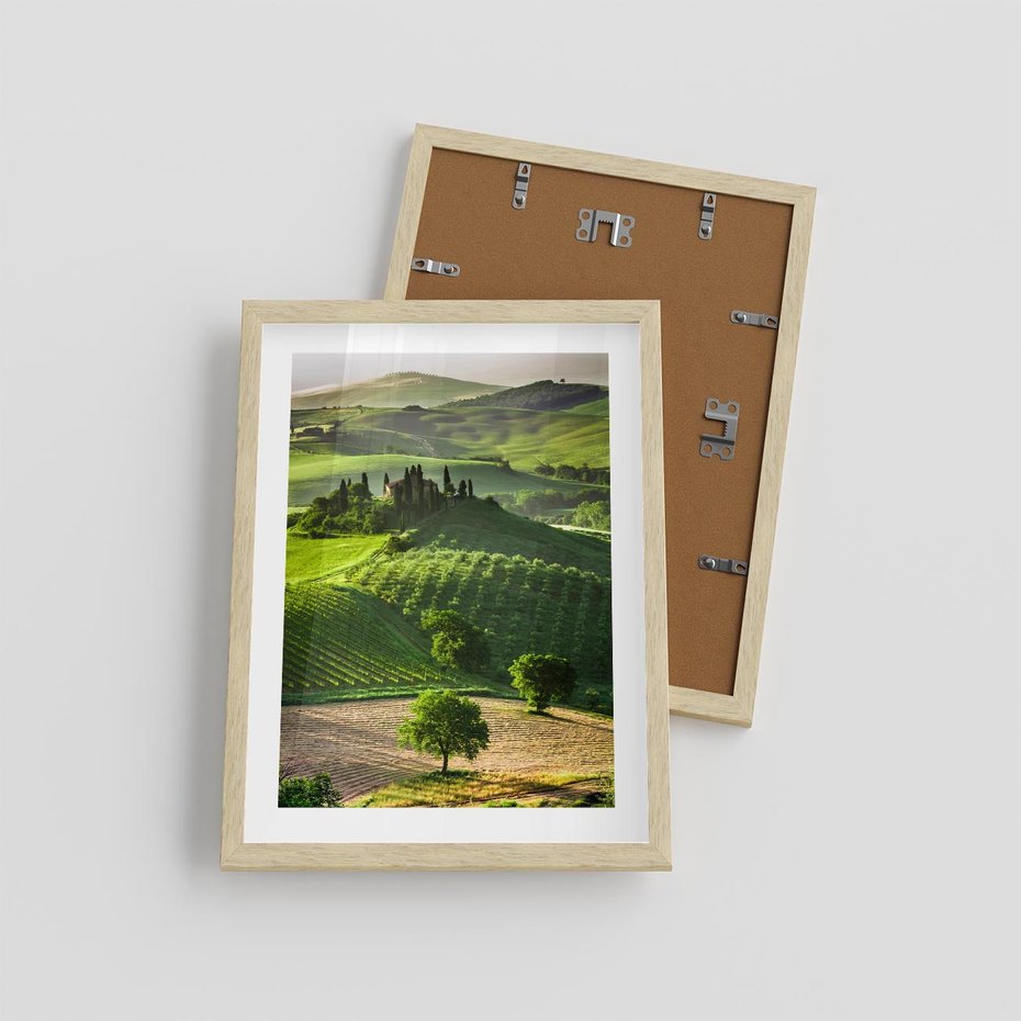 Plakat w ramie 30x40 - Pejzaż Widoczek - widoczek, pejzaż - rama drewno