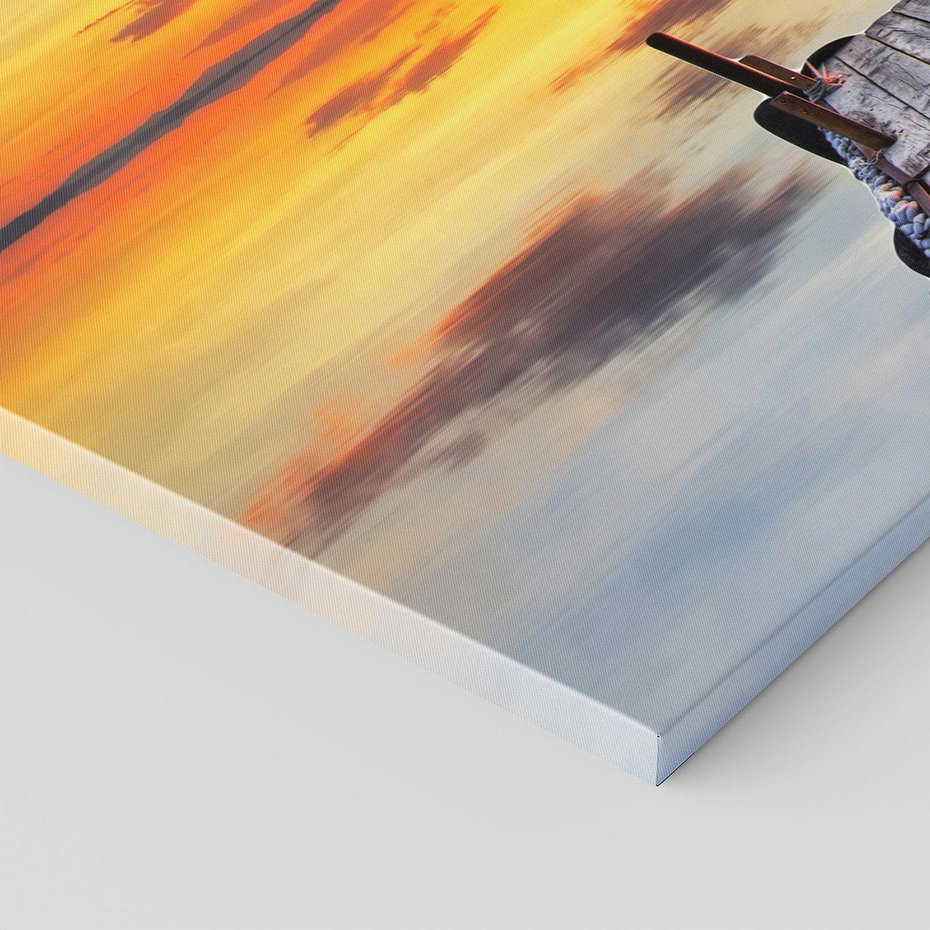 Obraz na płótnie 70x50 - Zachód słońca na pomostach - zachód, słońca