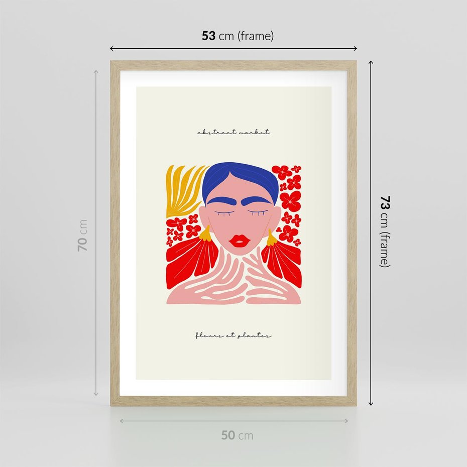 Plakat w ramie 50x70 - Bezgraniczne Rytmy - kobieta, sztuka abstrakcyjna - rama drewno