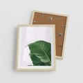 Plakat w ramie 40x50 - Zielone liście monstery - liście, monstera - rama drewno