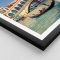 Plakat w ramie 30x40 - Romantyczna przejażdżka gondolą w Wenecji - Wenecja, gondola - rama czarna