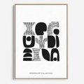 Obraz w ramie 70x100 - Taniec Dziwacznych Kresek - minimalistyczny plakat, czarno biały - rama drewno