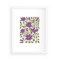 Plakat w ramie 50x70 - Rozmyte Granice - kwiaty, kompozycja - rama biała