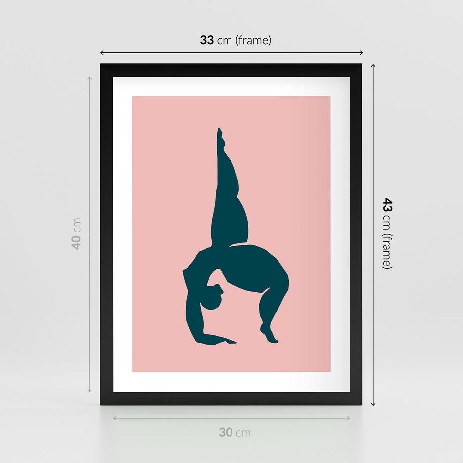Plakat w ramie 30x40 - Zaklęte Wzory - abstrakcja, kobieca sylwetka - rama czarna