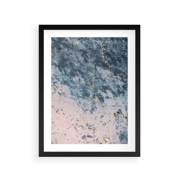 Plakat w ramie 30x40 - Elegancja i Wyrafinowanie - marmur, złoto - rama czarna