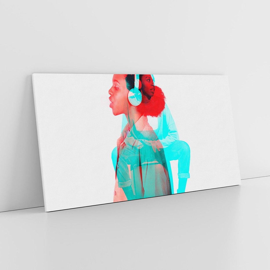 Obraz na płótnie 100x50 - Rytmy Wspomnień - kolaż zdjęć, kobieta