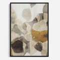 Obraz w ramie 70x100 - Nowoczesne Złoto i Szarość - plamy, złoto - rama czarna