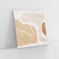 Obraz na płótnie 40x40 - Beżowa Harmonia - abstrakcyjne, nieregularne plamy