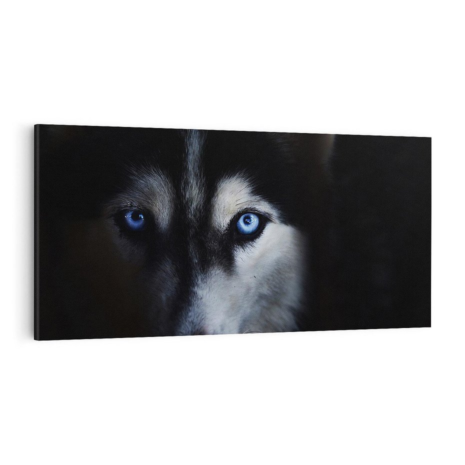 Obraz na płótnie 100x50 - Wilk i husky: siła przyjaźni - wilk, husky